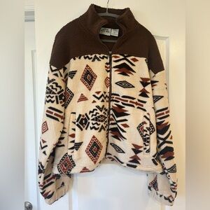 NWT River Trail Sherpa Full Zip Sweater With Kangaroo Pocket